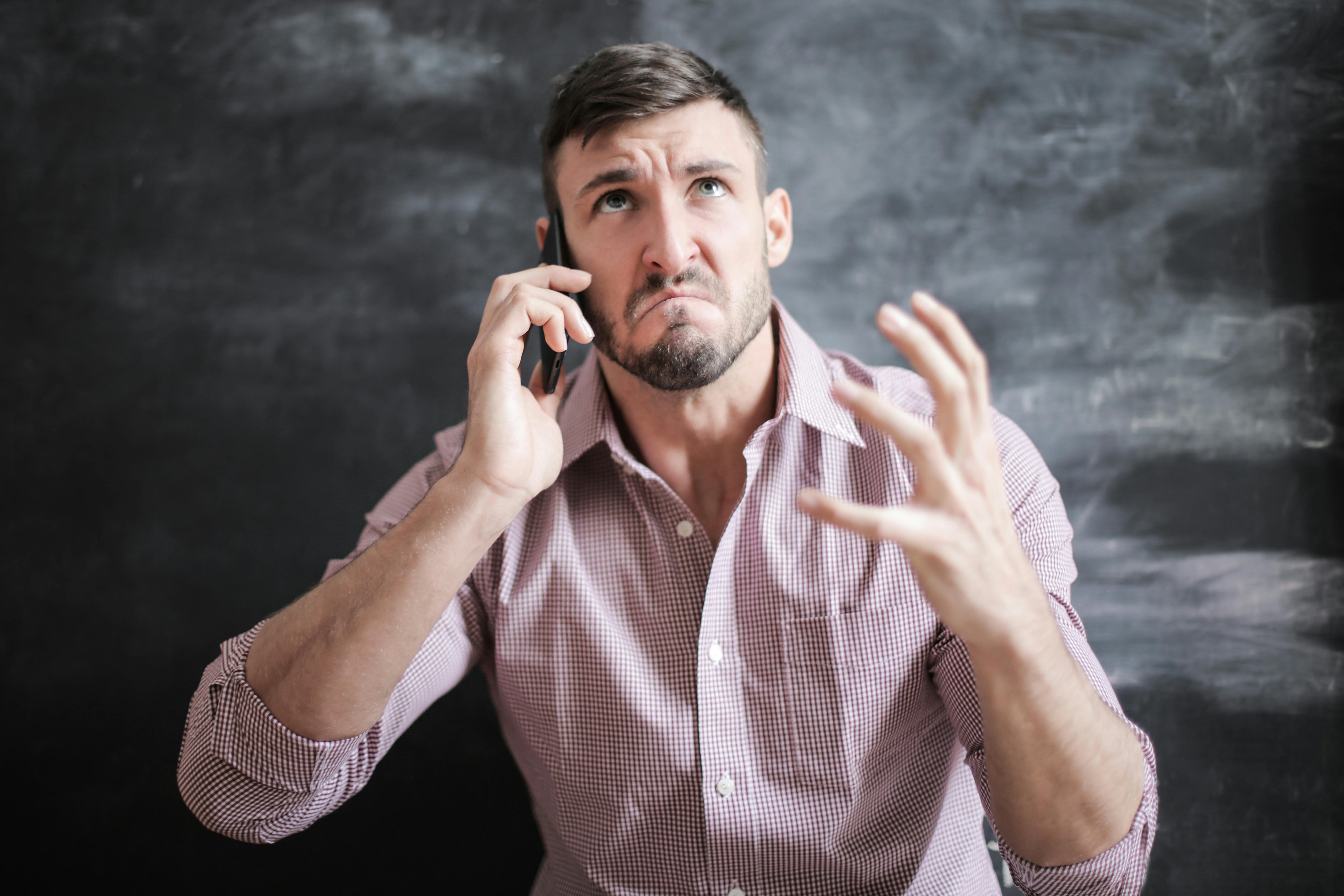 Frustrated teacher dealing with endless scheduling calls